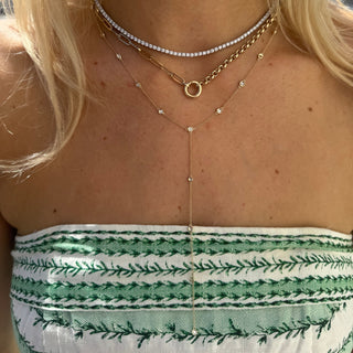 Diamond Bezel Lariat  Lindsey Leigh Jewelry.
