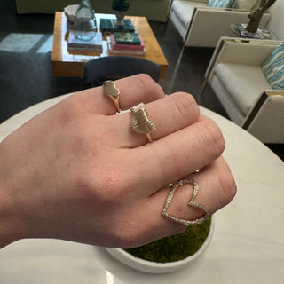Gold Heart Signet Ring  Lindsey Leigh Jewelry.
