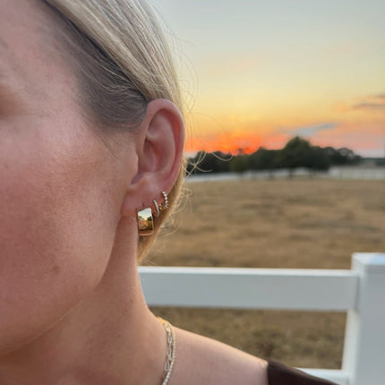 Large Reversible Thick Gold Hoops