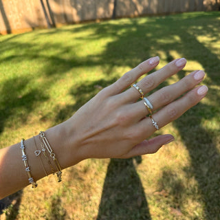 Alternating Round and Baguette Inlay Band  Lindsey Leigh Jewelry.
