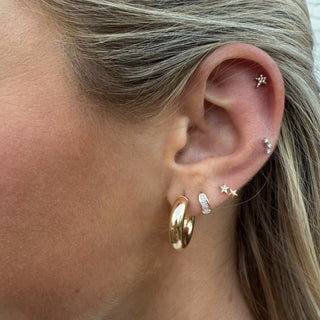 Open Gold Tube Hoops  Lindsey Leigh Jewelry.
