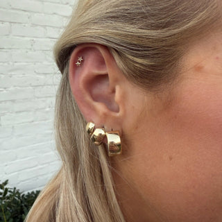 Large Reversible Thick Gold Hoops  Lindsey Leigh Jewelry.
