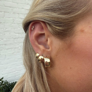 Mini Reversible Thick Gold Huggies  Lindsey Leigh Jewelry.
