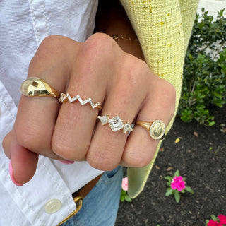 Radiant Cut with Kite Cut Side Stones  Lindsey Leigh Jewelry.
