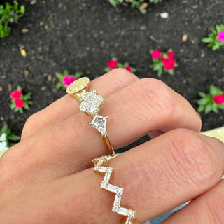 Radiant Cut with Kite Cut Side Stones  Lindsey Leigh Jewelry.
