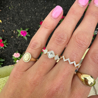 Radiant Cut with Kite Cut Side Stones  Lindsey Leigh Jewelry.
