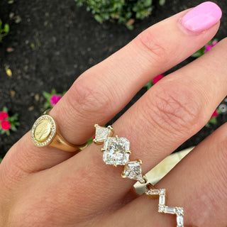 Radiant Cut with Kite Cut Side Stones  Lindsey Leigh Jewelry.
