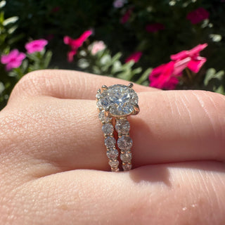 Round Solitaire on Diamond Band
