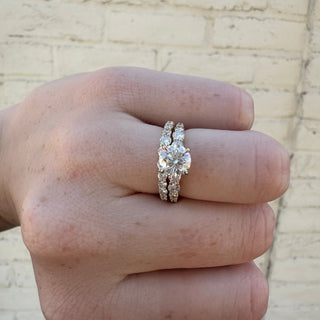 Round Solitaire on Diamond Band
