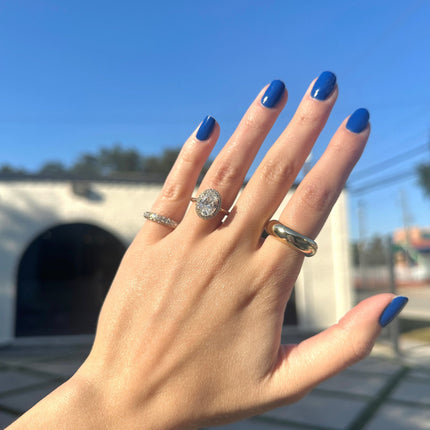 Oval Cut Solitaire with Halo  Lindsey Leigh Jewelry.