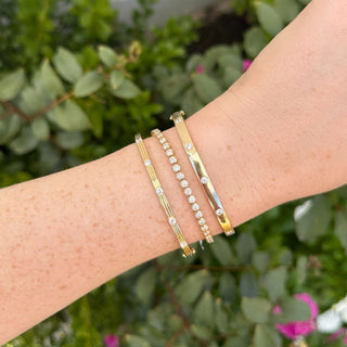 Triple Row Diamond Station Bangle  Lindsey Leigh Jewelry.
