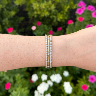 Triple Row Diamond Station Bangle  Lindsey Leigh Jewelry.
