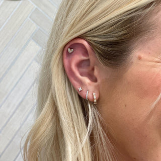 Triple Row Diamond Station Huggies  Lindsey Leigh Jewelry.
