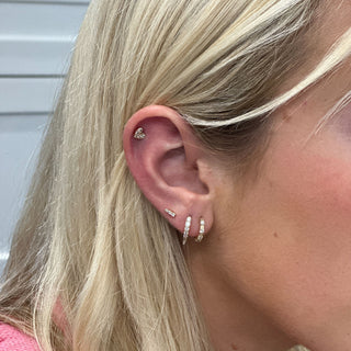 Triple Row Diamond Station Huggies  Lindsey Leigh Jewelry.
