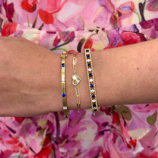 Beaded Border Heart & Paper Clip Bracelet  Lindsey Leigh Jewelry.
