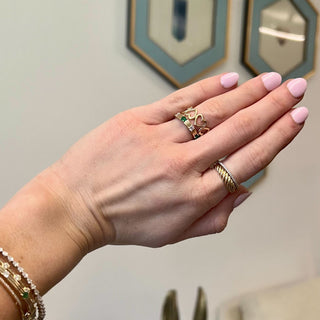 Triple Row Diamond & Gemstone Station Band  Lindsey Leigh Jewelry.

