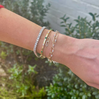 Gold & Diamond Interlocking Link Bracelet  Lindsey Leigh Jewelry.
