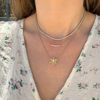 Gemstone & Diamond Flower Necklace  Lindsey Leigh Jewelry.
