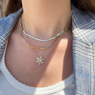 Gemstone & Diamond Flower Necklace  Lindsey Leigh Jewelry.
