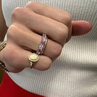 Shared Prong Band  Lindsey Leigh Jewelry.

