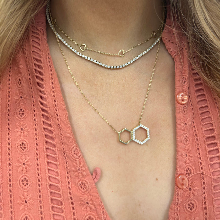 Double Hexagon Necklace