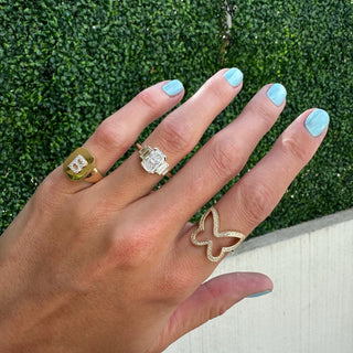 Radiant Cut With Straight Baguette Side Stones  Lindsey Leigh Jewelry.
