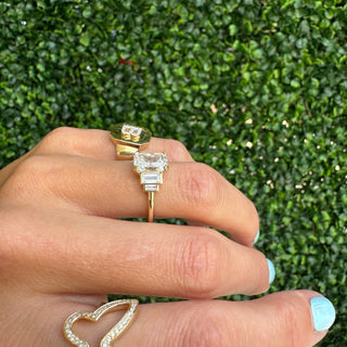 Radiant Cut With Straight Baguette Side Stones  Lindsey Leigh Jewelry.
