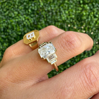 Radiant Cut With Straight Baguette Side Stones  Lindsey Leigh Jewelry.

