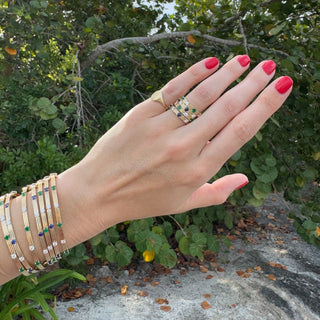 Triple Row Diamond & Gemstone Station Bangle  Lindsey Leigh Jewelry.
