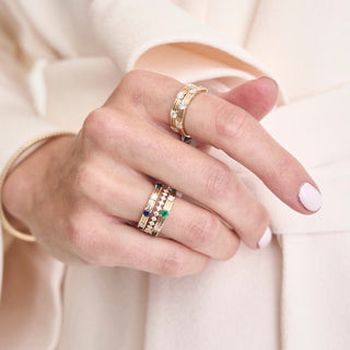 Triple Row Birthstone Station Band  Lindsey Leigh Jewelry.
