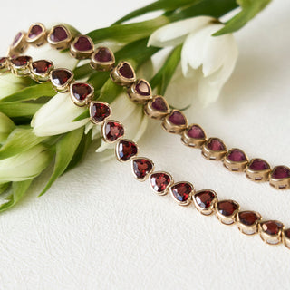 Bezel Set Heart Gemstone Tennis Bracelet  Lindsey Leigh Jewelry.

