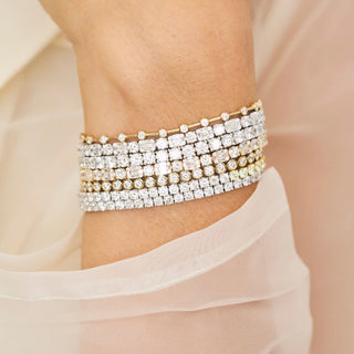 Lab Grown Alternating Round Mosaic Tennis Bracelet
