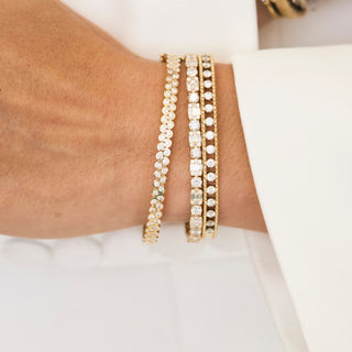 Lab Grown Alternating Round Mosaic Tennis Bracelet
