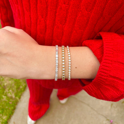 Lab-Grown Bezel Set Tennis Bracelet Lifestyle 3