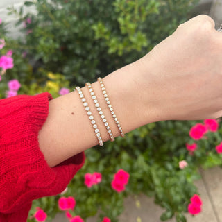 Lab Grown Bezel Set Tennis Bracelet Lifestyle 4
