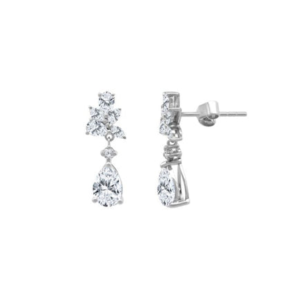 Lab-grown Dainty Pear Dangle Earrings