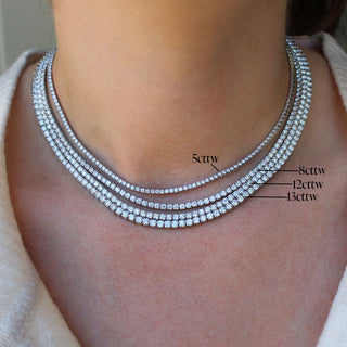 Lab Grown Diamond Tennis Necklace Lifestyle
