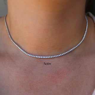 Lab Grown Diamond Tennis Necklace Lifestyle 2
