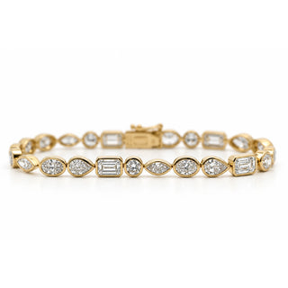 Lab Grown Fancy Shape Bezel Set Tennis Bracelet
