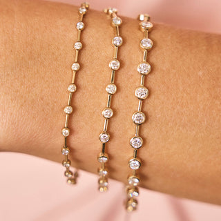 Lab Grown Gold Bar Bezel Bracelet

