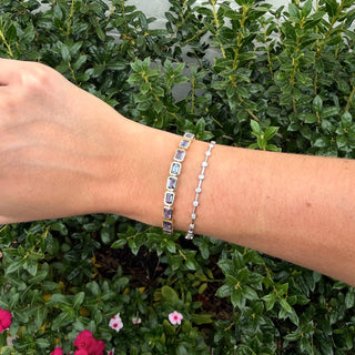 Lab Grown Gold Bar Bezel Bracelet wg lifestyle
