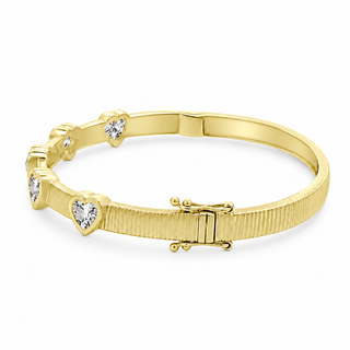 Lab Grown Heart Diamond Bangle
