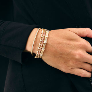 Lab Grown Heart Diamond Ribbed Bangle
