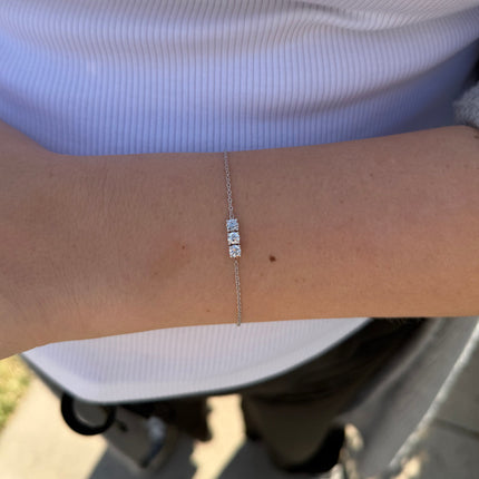 Lab Grown Triple Diamond Chain Bracelet