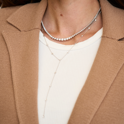 Lab Riviera Diamond Tennis Necklace Lifestyle