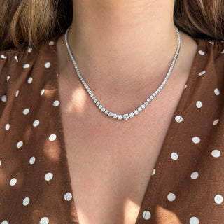 Lab Riviera Diamond Tennis Necklace Lifestyle 2
