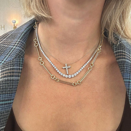 Lab Riviera Diamond Tennis Necklace Lifestyle 4