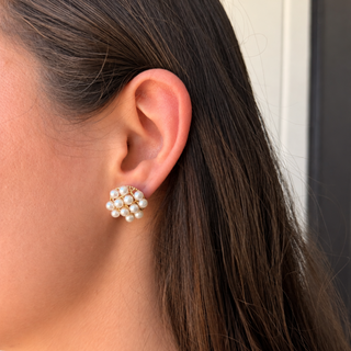 Large Pearl Cluster Studs
