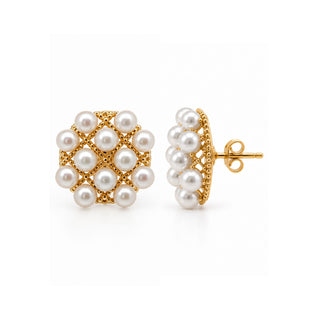 Large Pearl Cluster Studs
