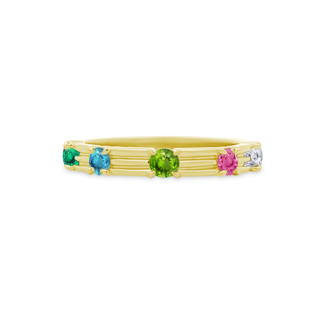 Triple Row Birthstone Station Band  Lindsey Leigh Jewelry.